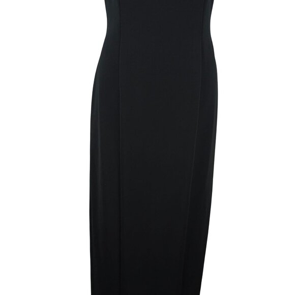 Vtg Alex Evenings Formal Gown 10 Black Timeless Satin Dress Elegant Evening USA - Picture 15 of 16